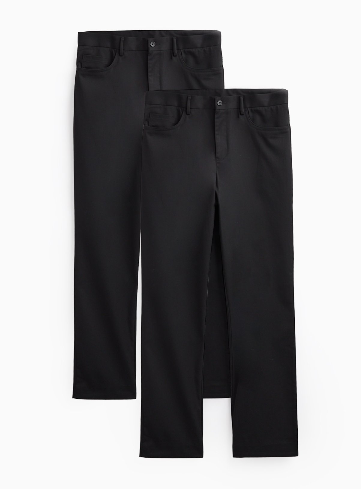 Black Regular Fit Trousers with Teflon 2 Pack 