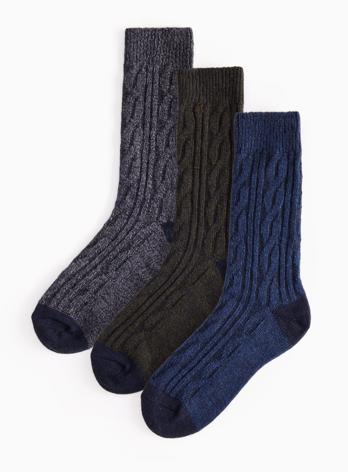 Navy Thermal Cable Socks 3 Pack 