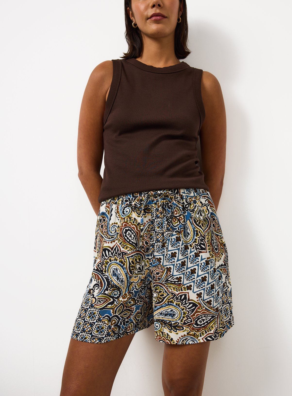 Stripe Print Shorts 