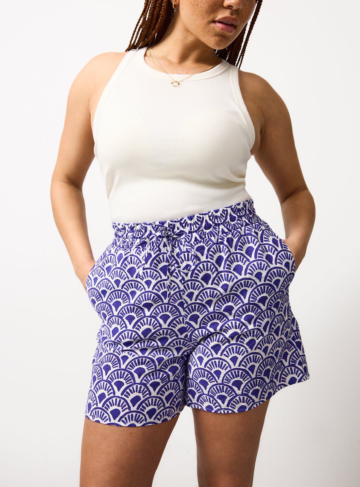 Blue Shell Print Shorts 12