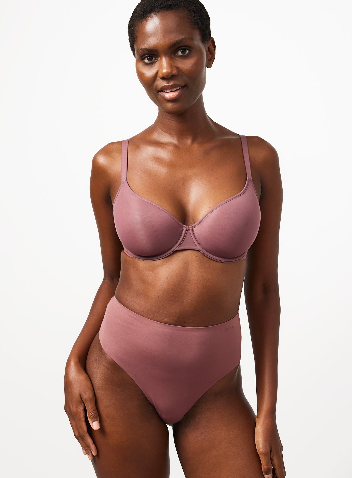 Flexform™ Rose Brown High Waist Thong 