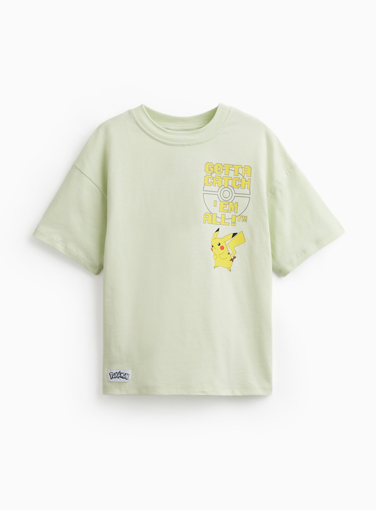 Green Pokemon Pikachu Graphic T-Shirt