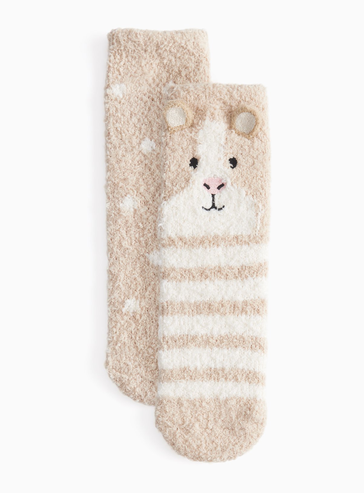 Neutral Guinea Pig Fluffy Polkadot Socks 2 Pack 