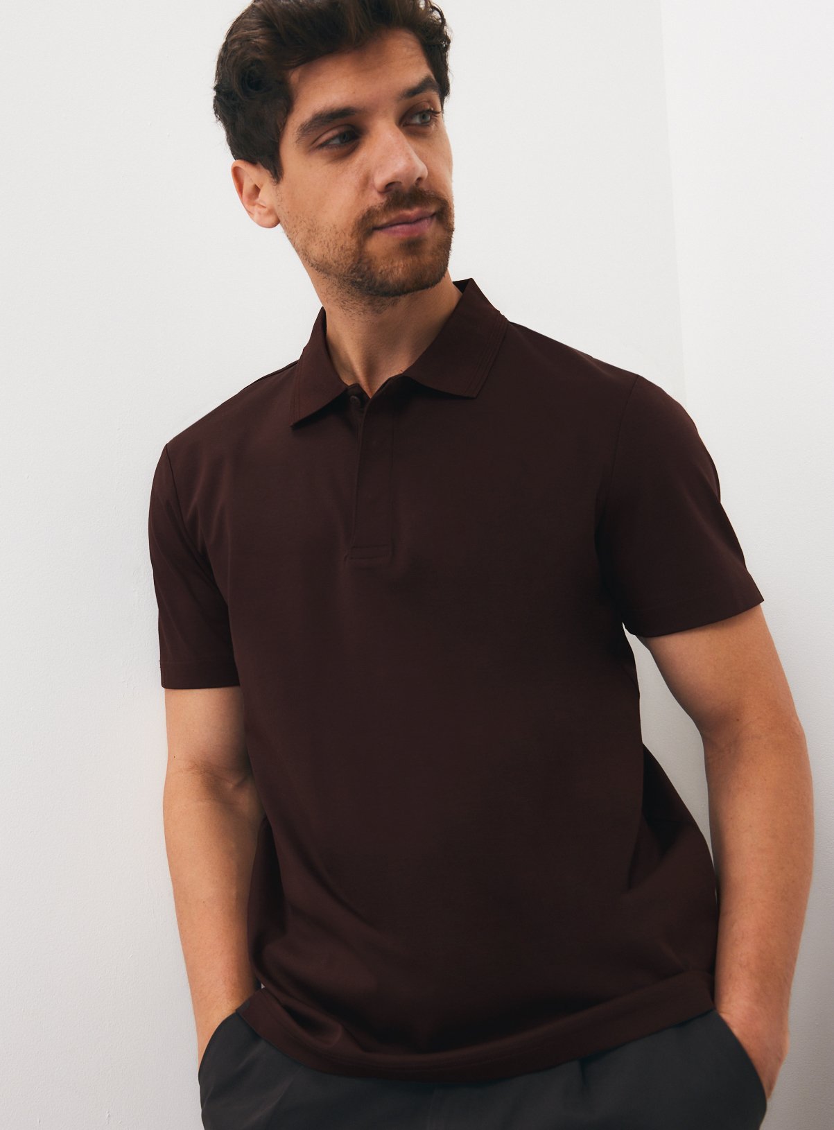 Brown Supima Cotton Polo Shirt 