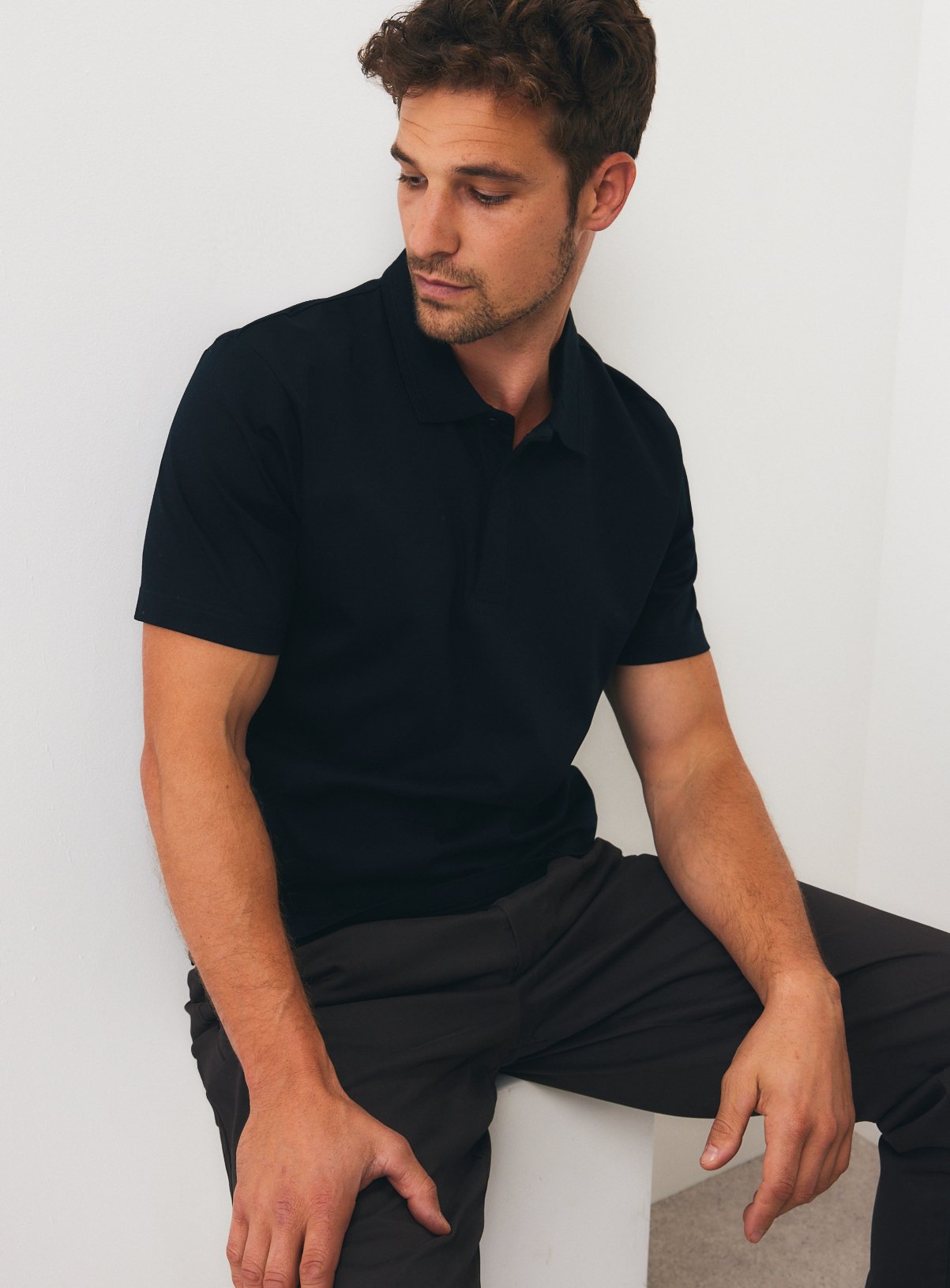Black Pure Supima Cotton Polo Shirt XXXL