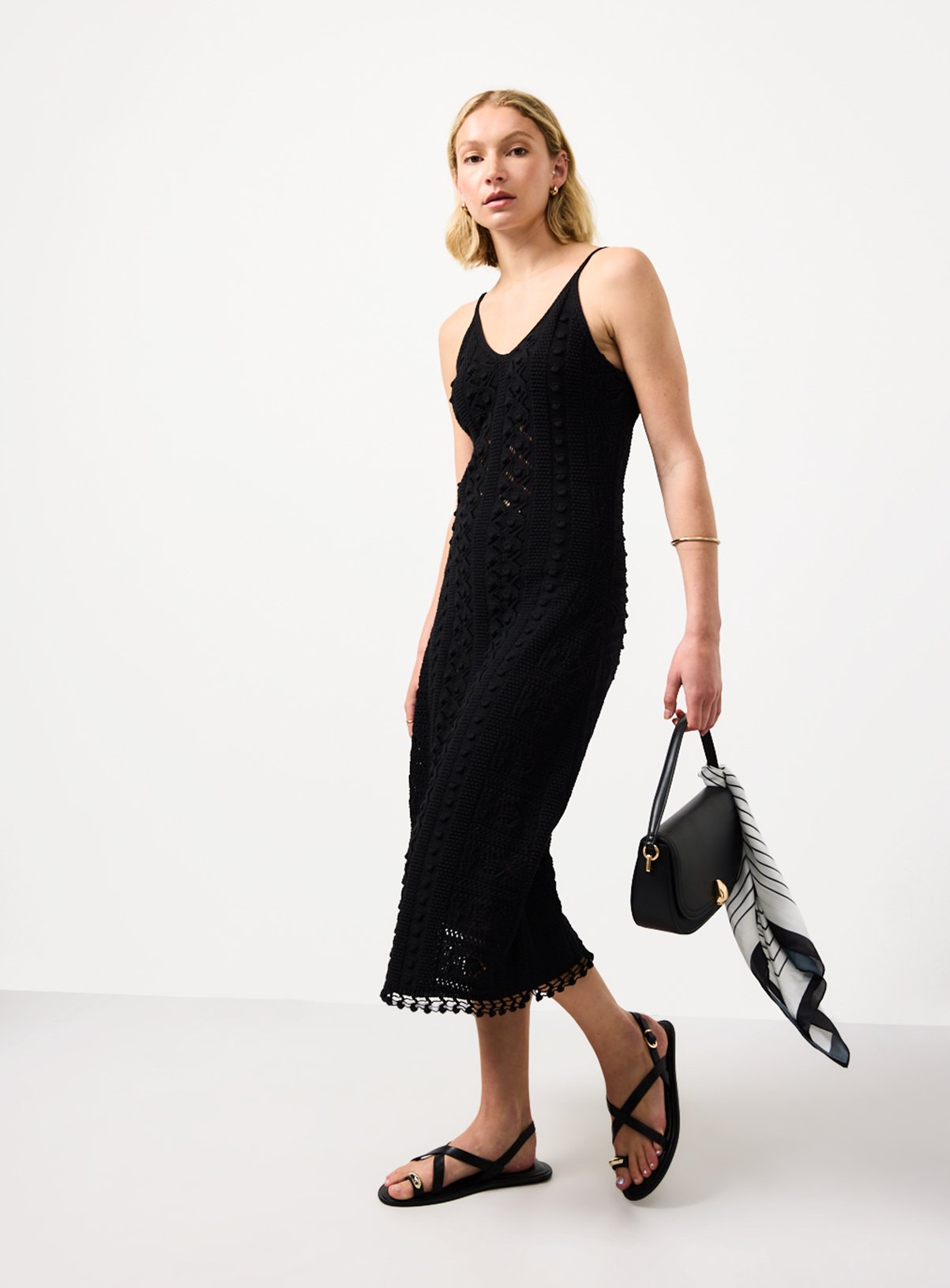 Black Bobble Detail Midi Beach Dress 24