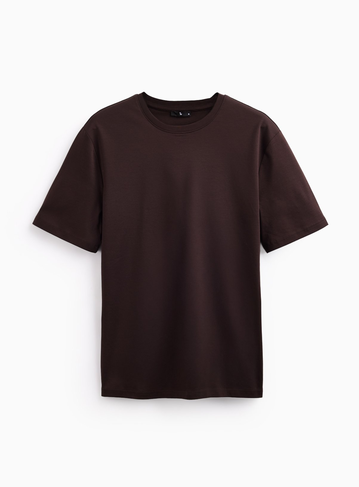 Brown Supima Cotton Crew Neck T-Shirt 