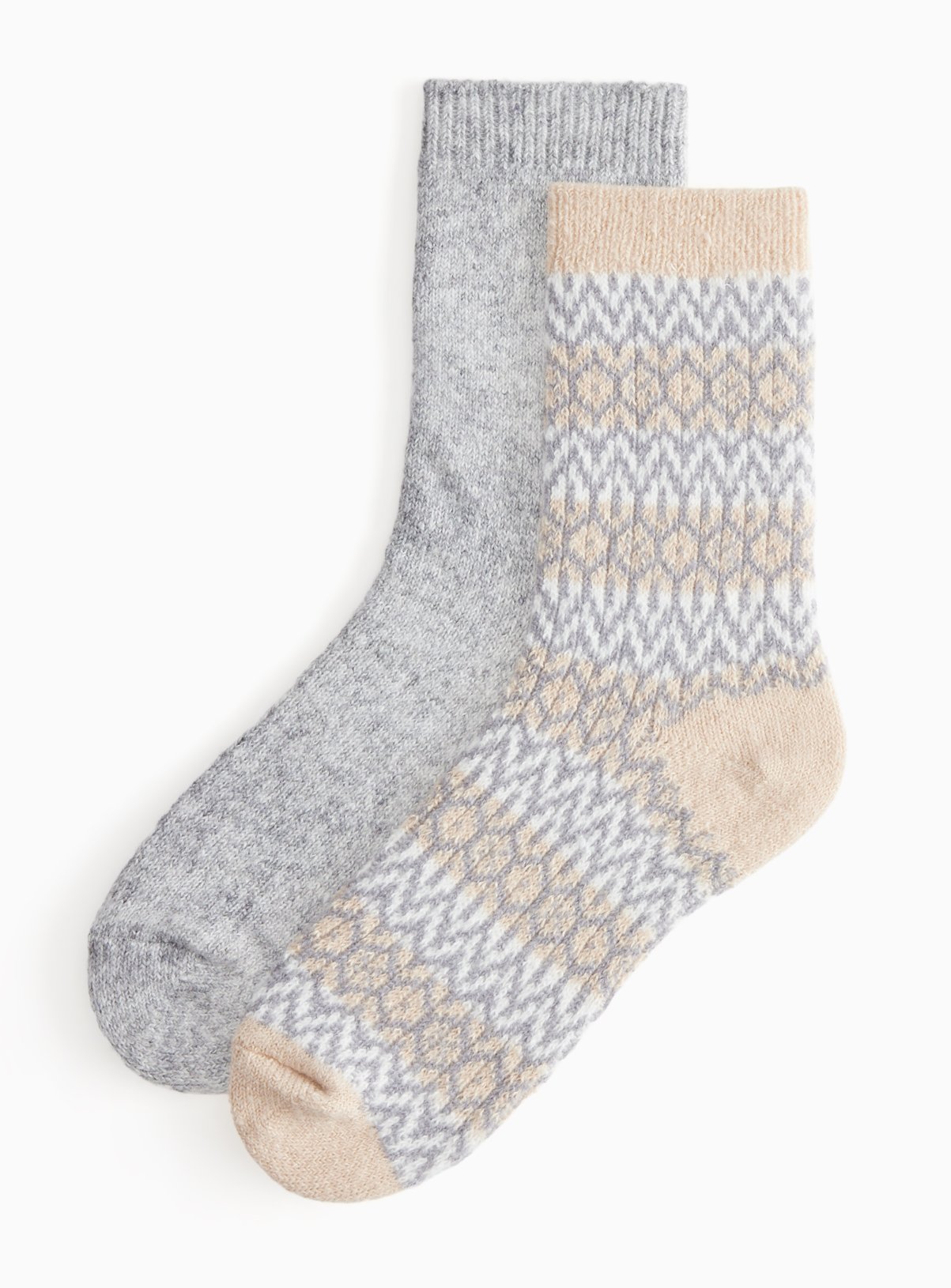 Cosy Fairisle Boot Socks 2 Pack 4-8