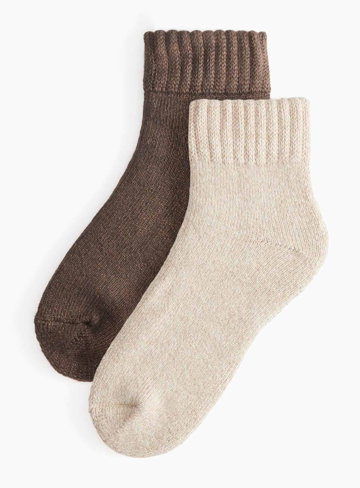 Neutral Cosy Thermal Cropped Ankle Socks 2 Pack 4-8