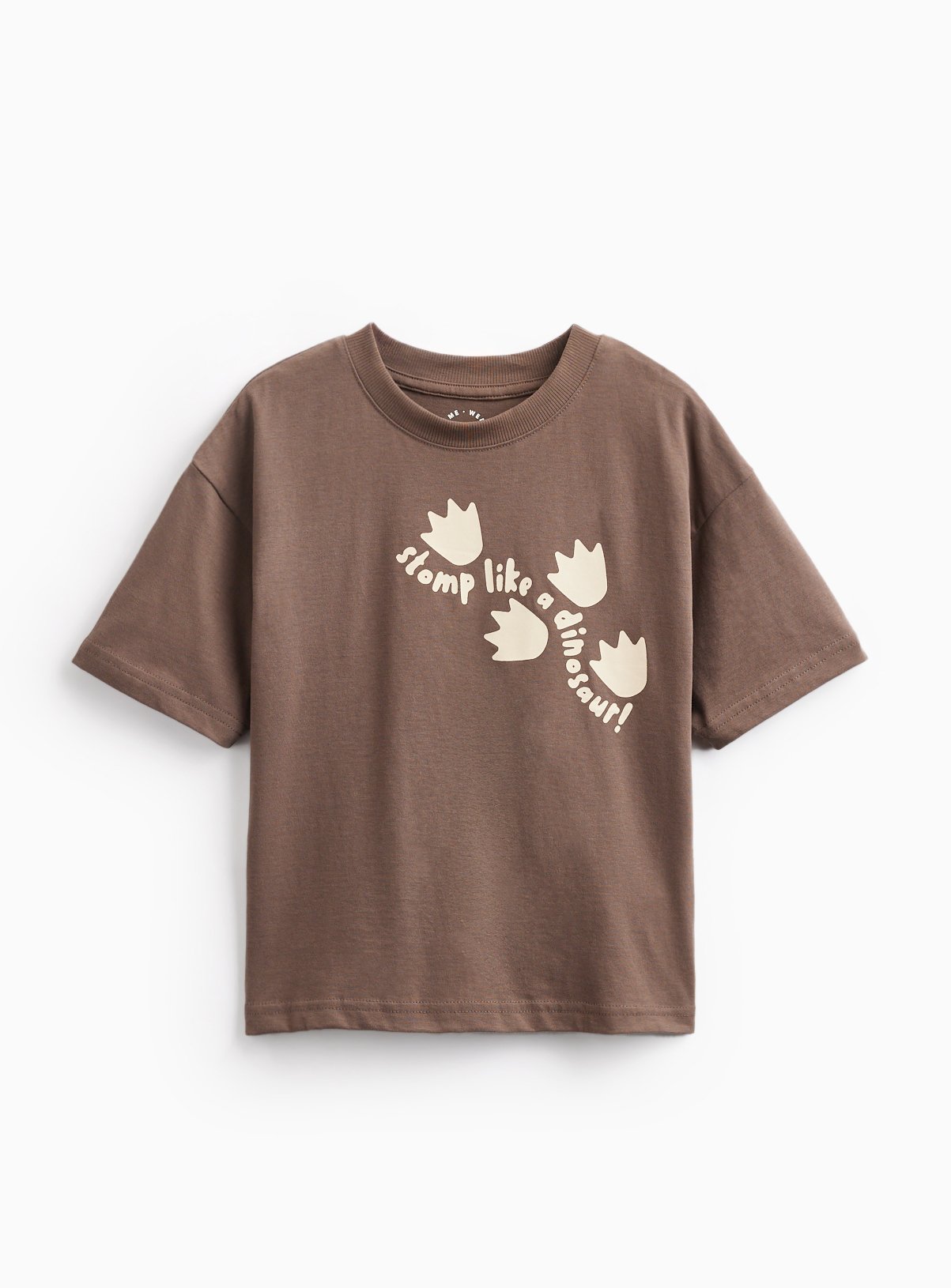 Brown Dinosaur Stomp Graphic T-Shirt 