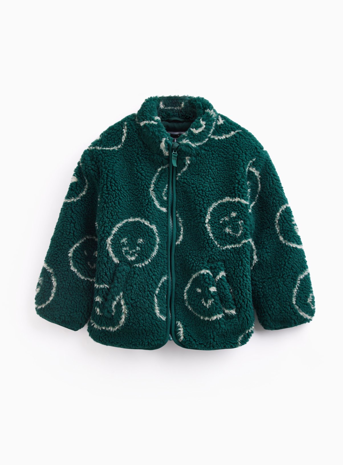 Green Borg Fleece Zip Through Jacket 