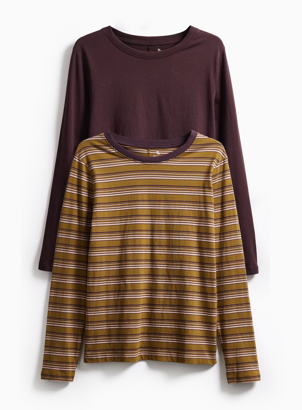 Plum & Stripe Long Sleeve Tops 2 Pack 