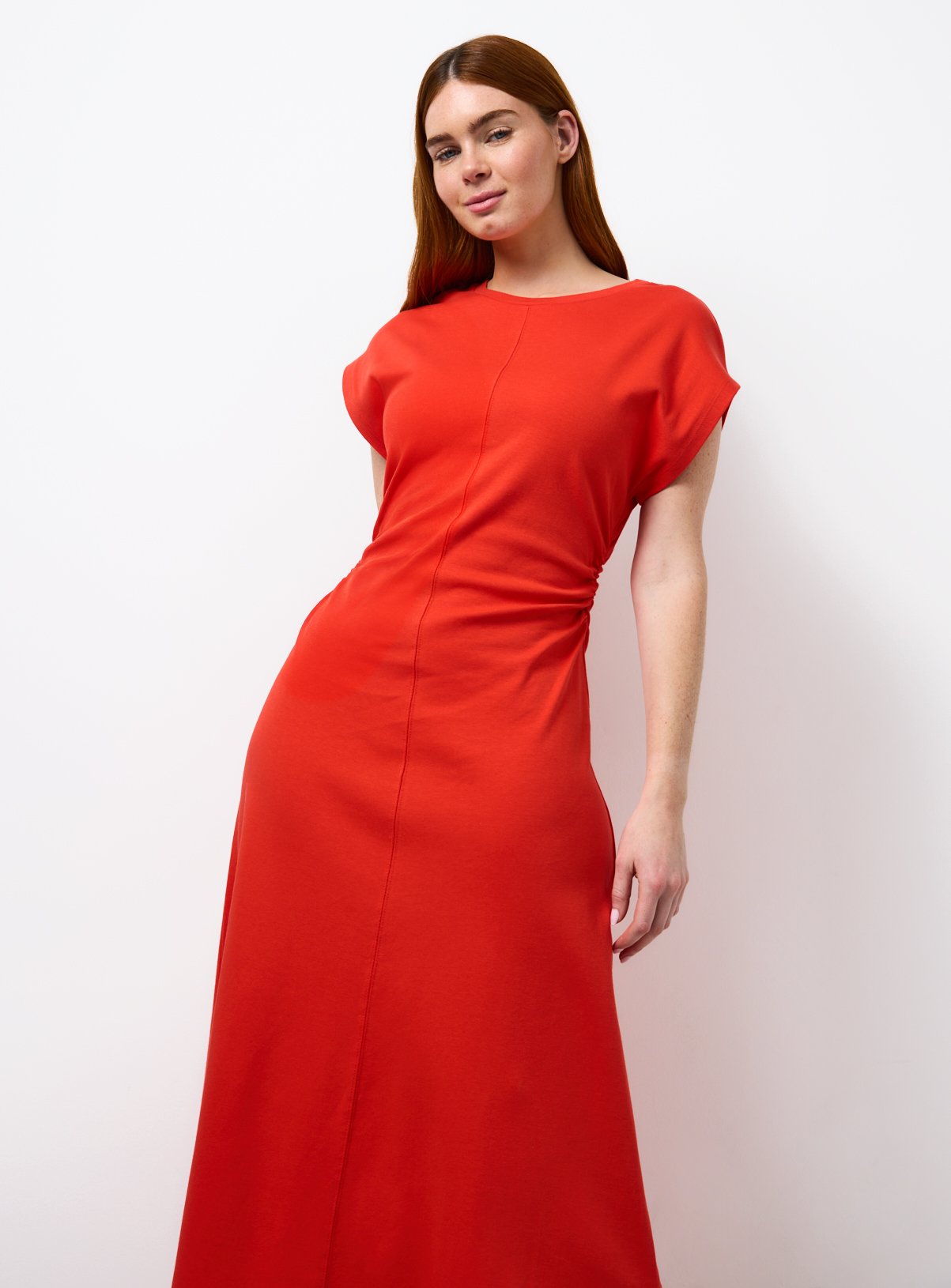 Jersey Fabric Cinched Column Dress 