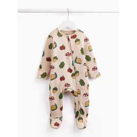 Mushrooms & Snails Fleece-Lined Sleepsuit