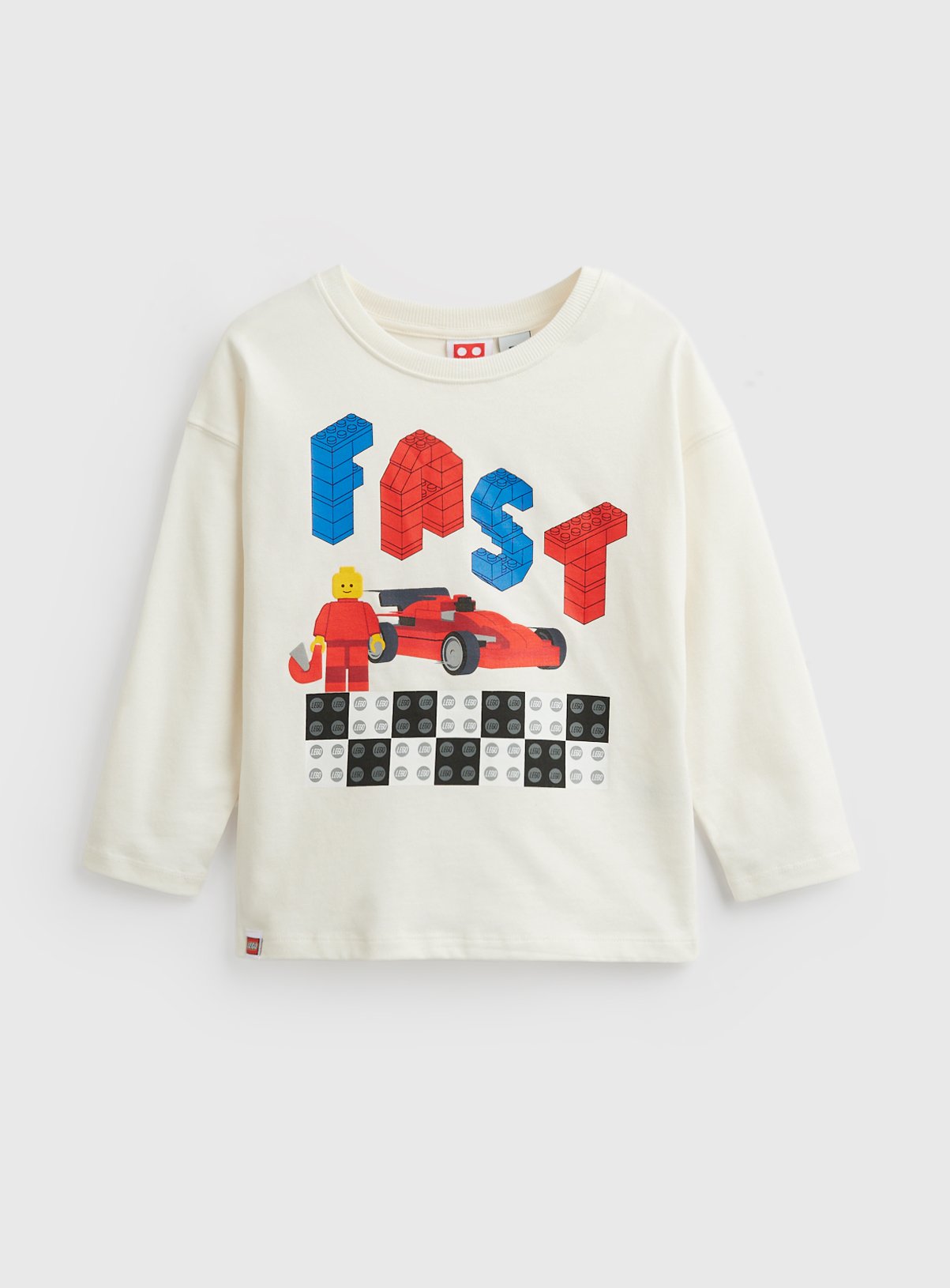 Cream Lego Racing Graphic Long Sleeve T-Shirt 2-3 years
