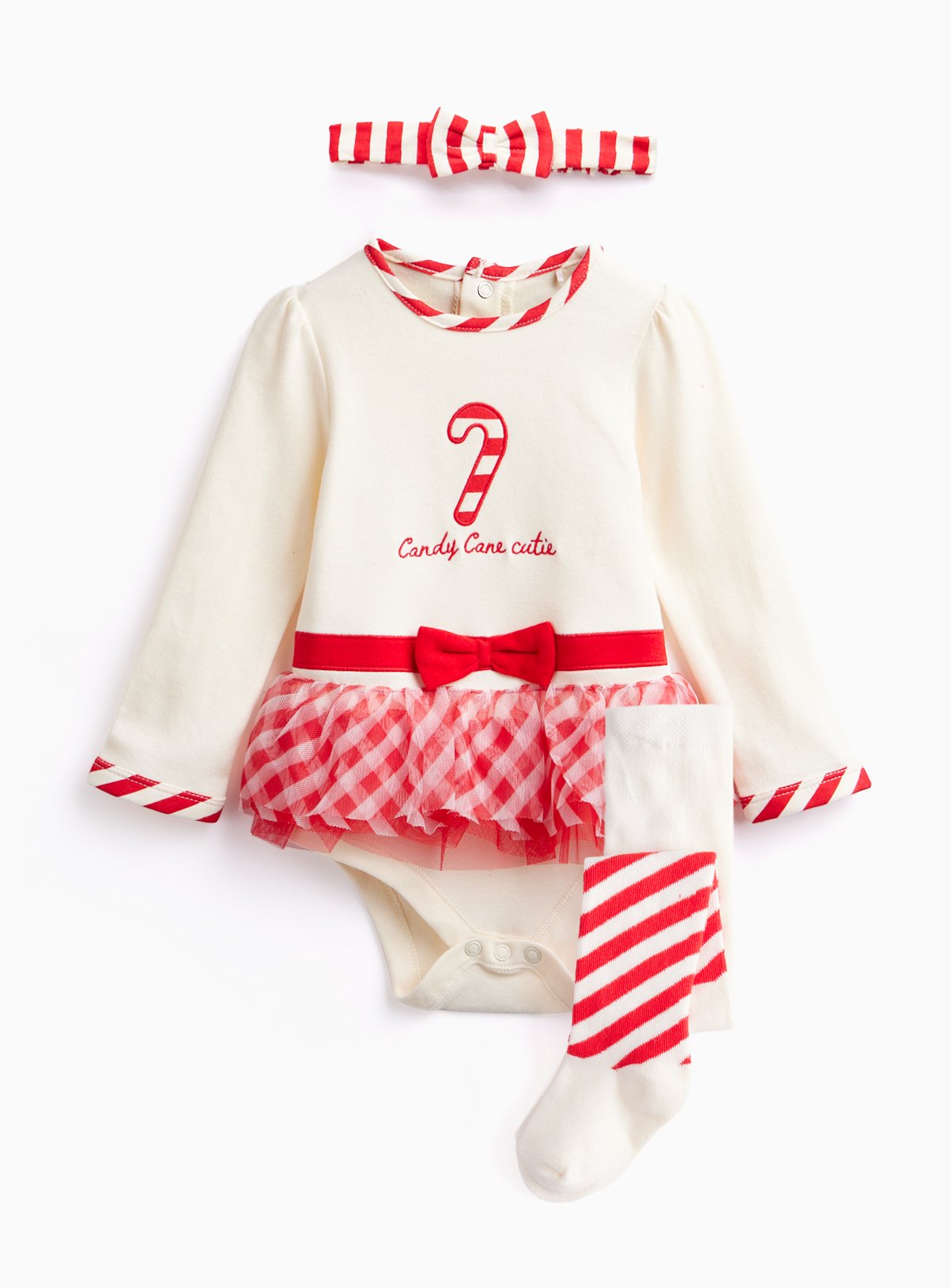 Candy Cane Tutu, Tights & Headband Set 