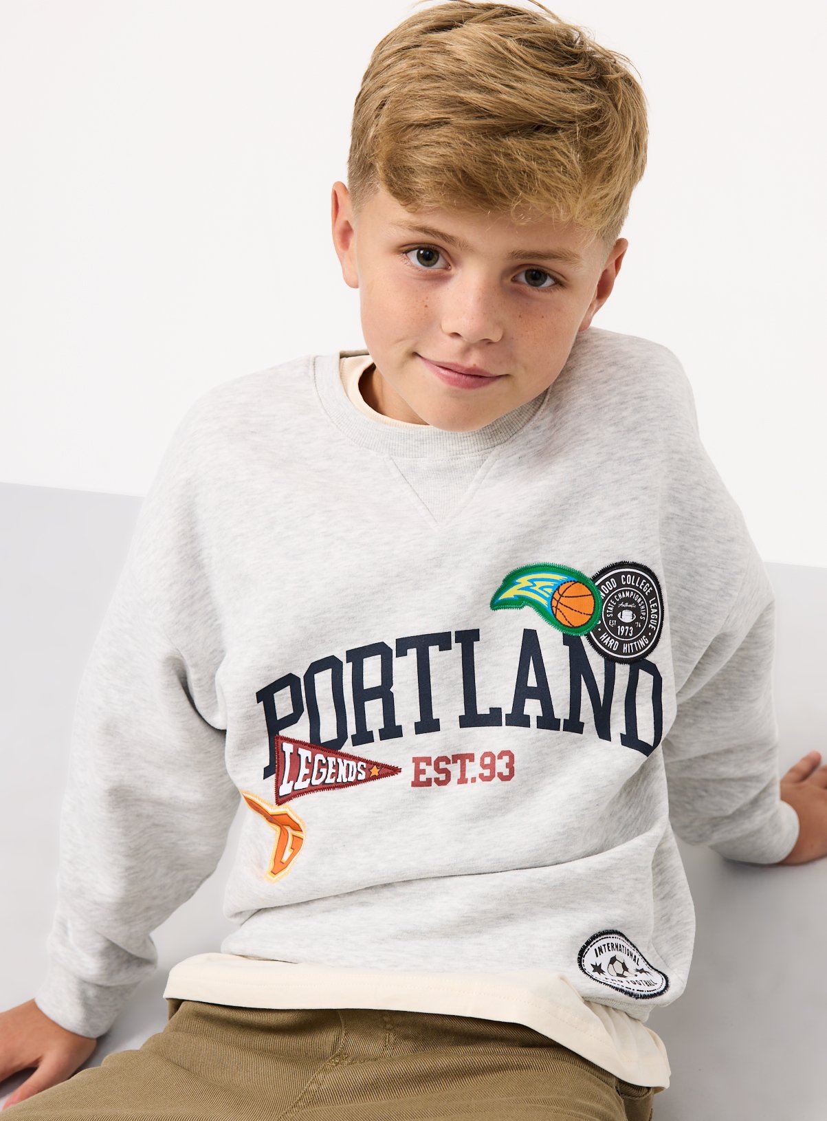 Grey Portland Badge Sweatshirt 
