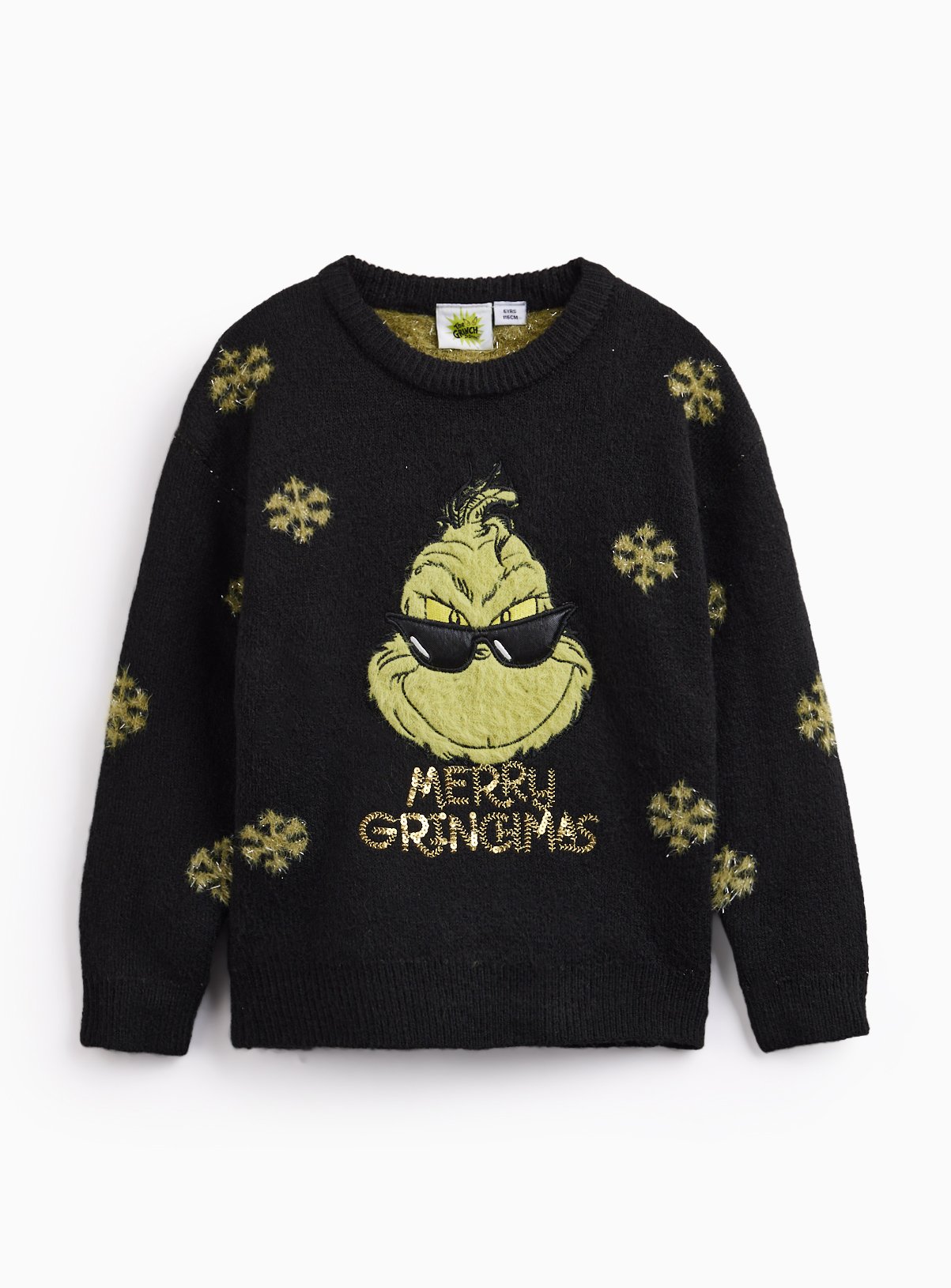 Christmas Black & Green The Grinch Jumper 6 years