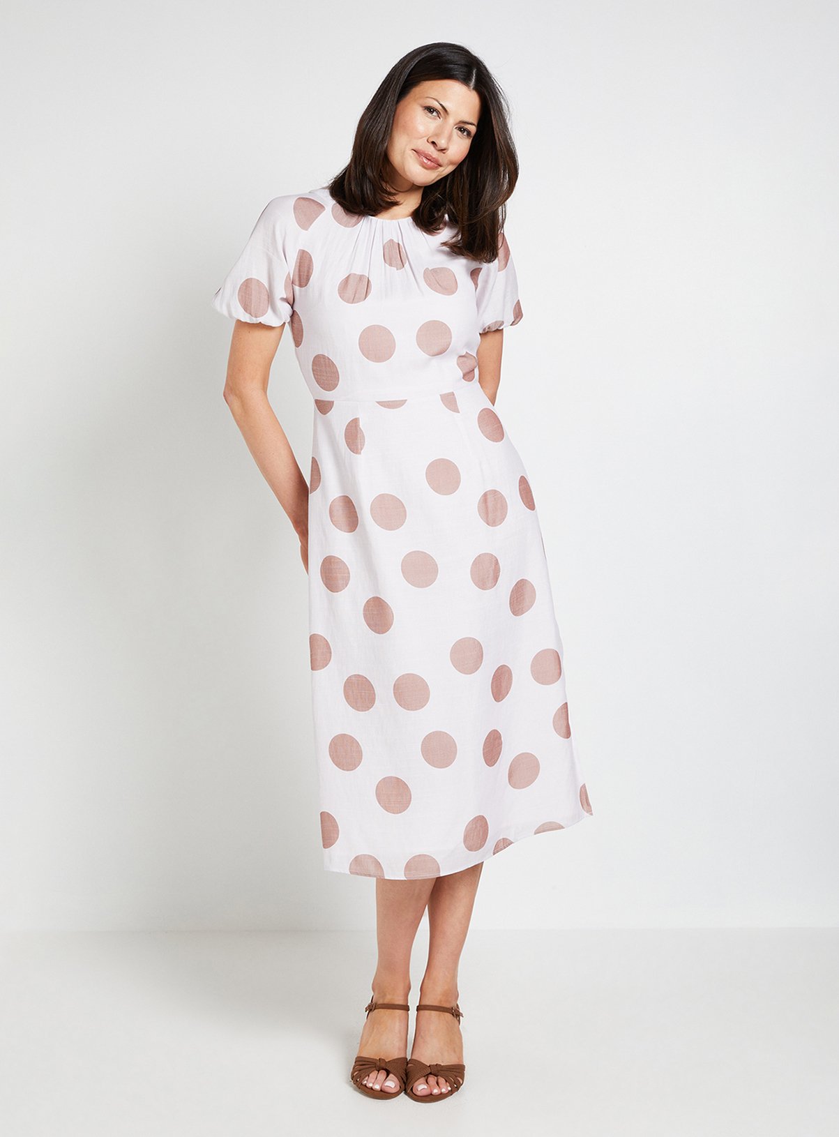 WALLIS Spot Tie Back Midi Dress 