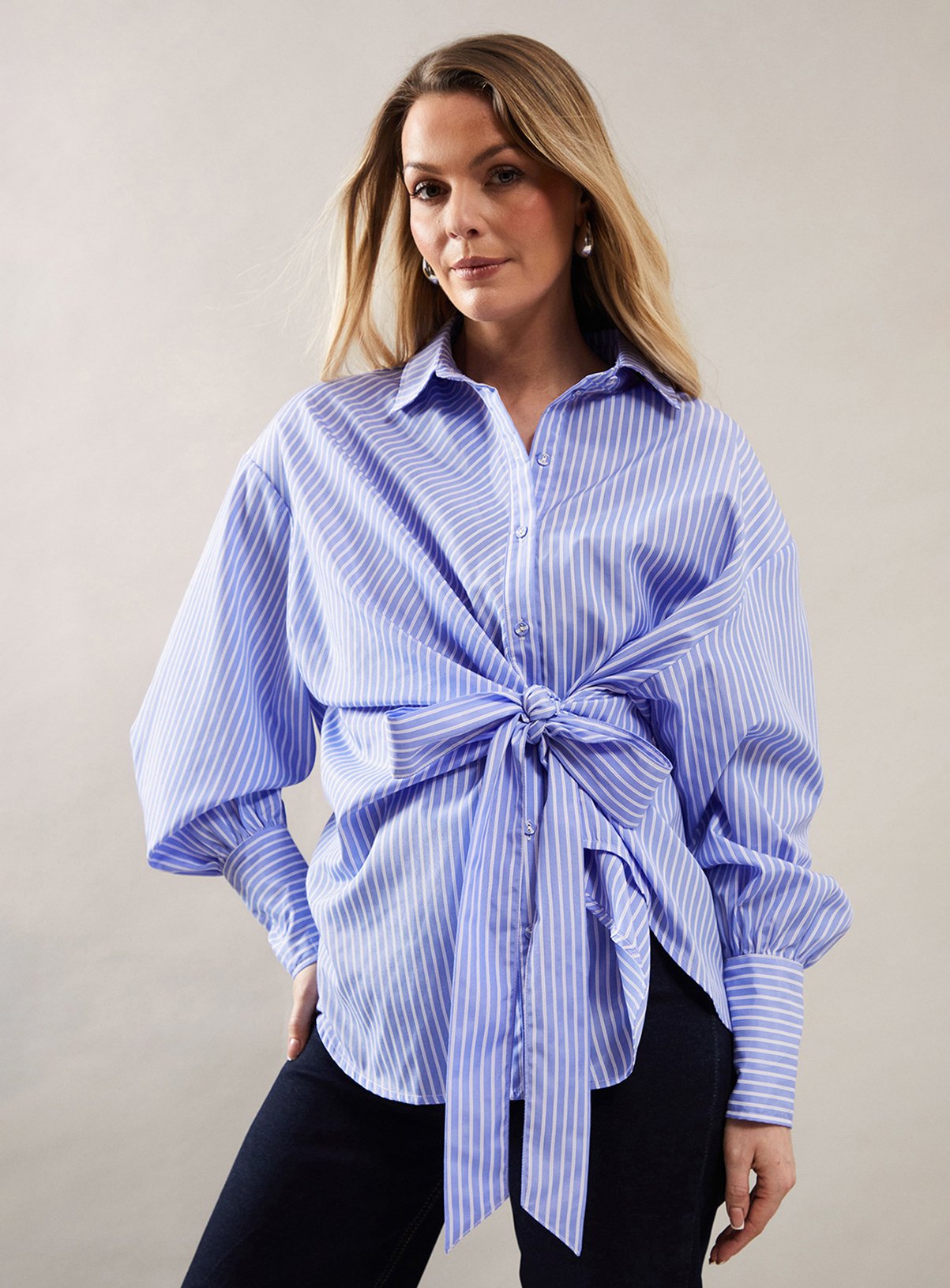 WALLIS Stripe Side Tie Shirt 