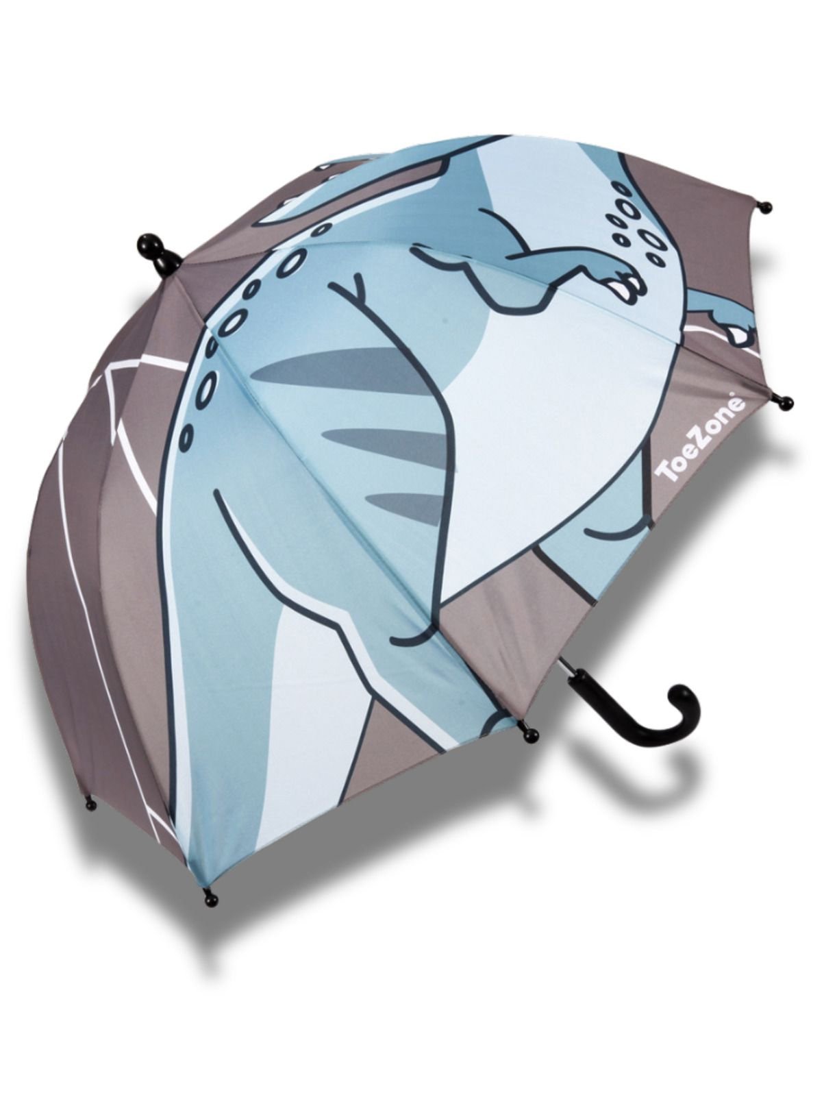 TOEZONE Raptor Boys Grey Dinosaur Character Waterproof Rain Umbrella One Size
