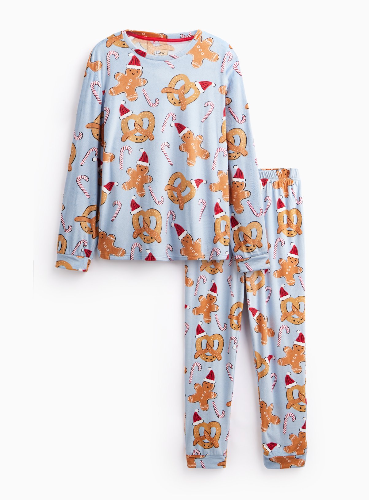 Family Matching Christmas Blue Slinky Pretzel Pyjama Set  