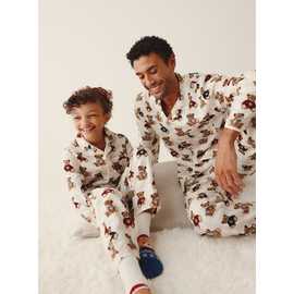 Family Matching Men's Christmas Bear Check Traditional Pyjamas