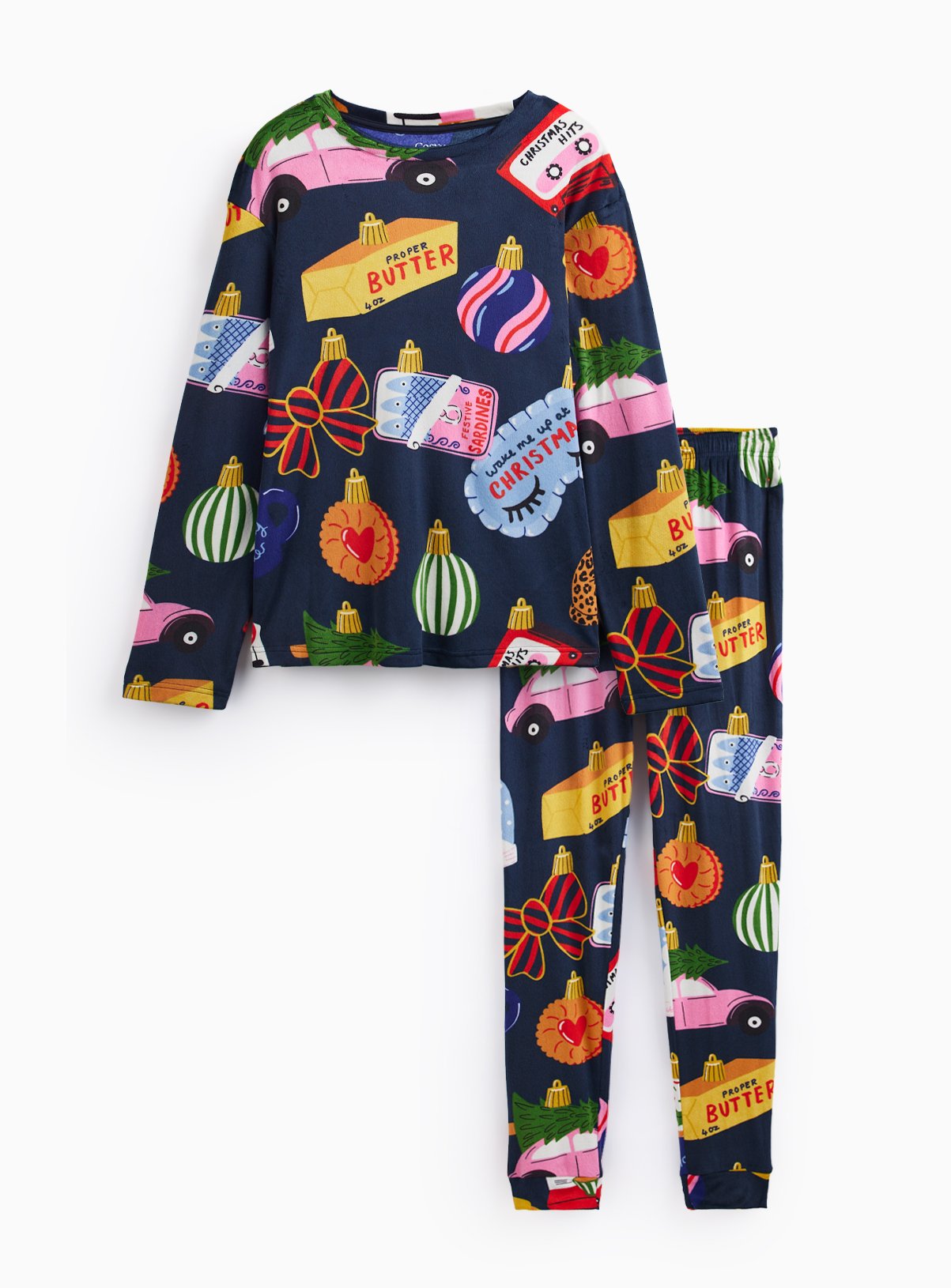 Family Matching Baubles 2-Piece Christmas Pyjama Set 