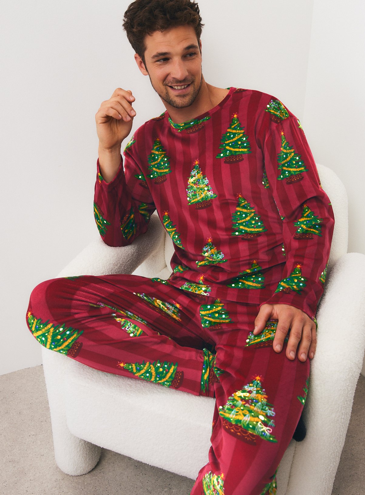 Family Matching Christmas Plum Christmas Tree Pyjamas 