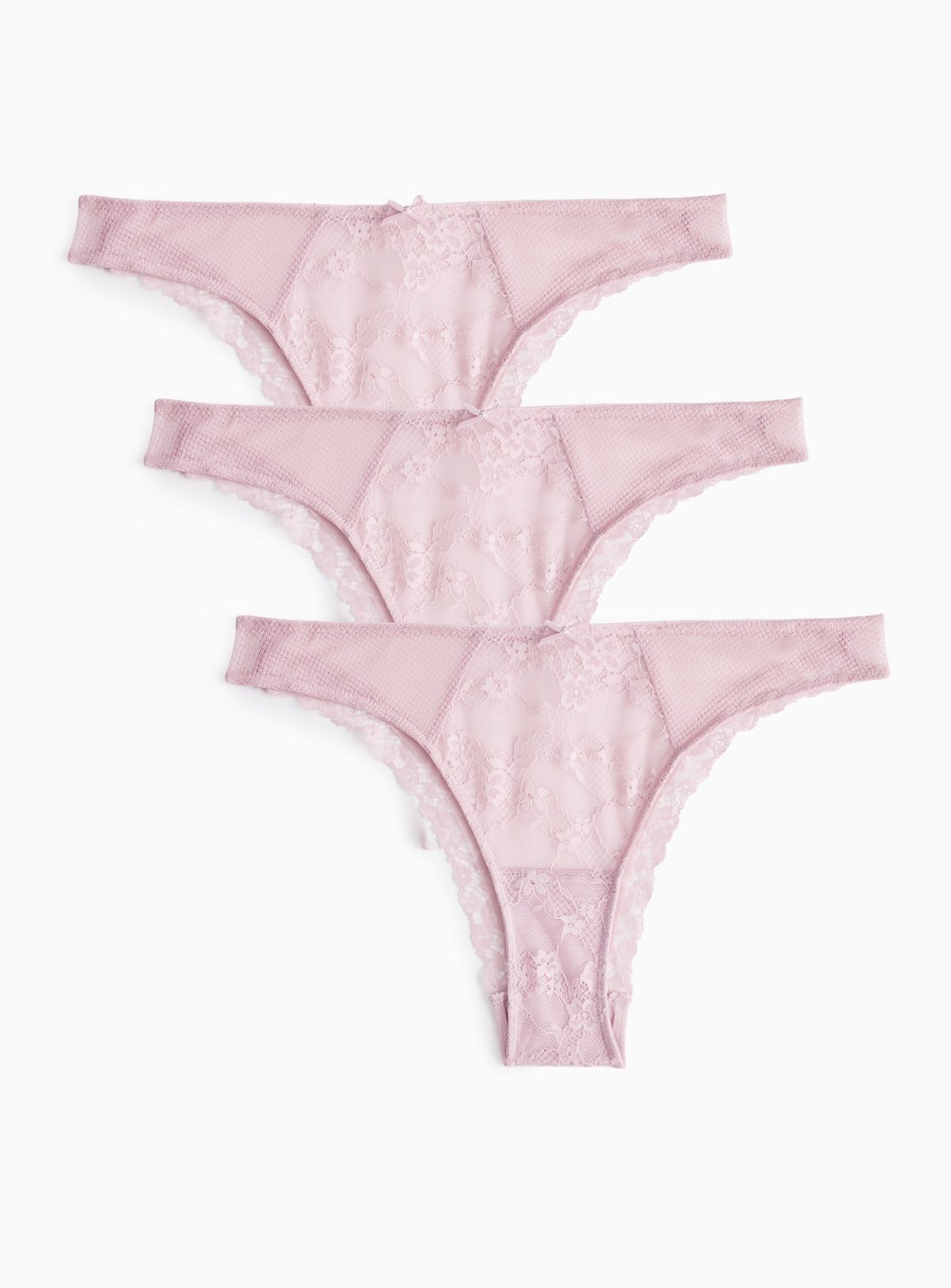 Lilac Lace Tanga Knickers 3 Pack 