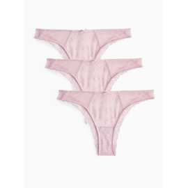 Mia Pink Lace Tanga Knickers 3 Pack