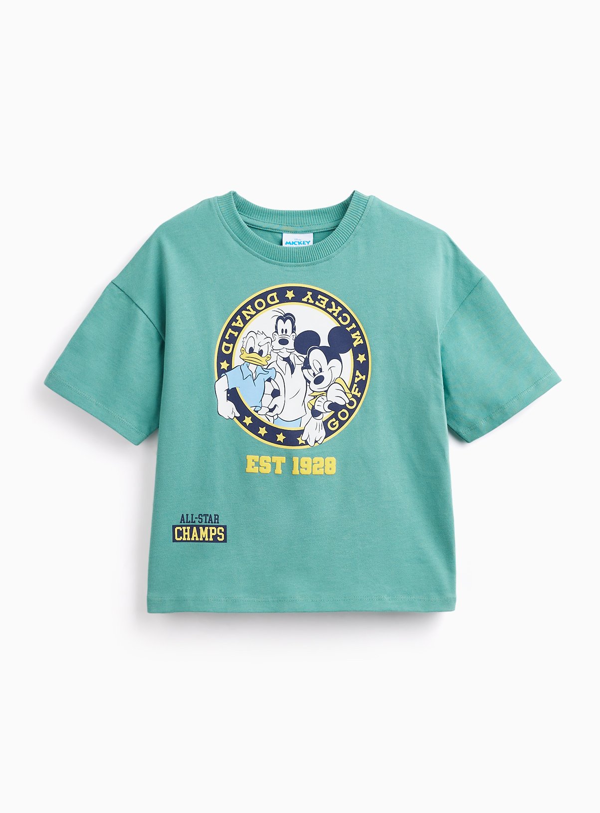 Disney Mickey Donald Goofy Character Print T-Shirt 