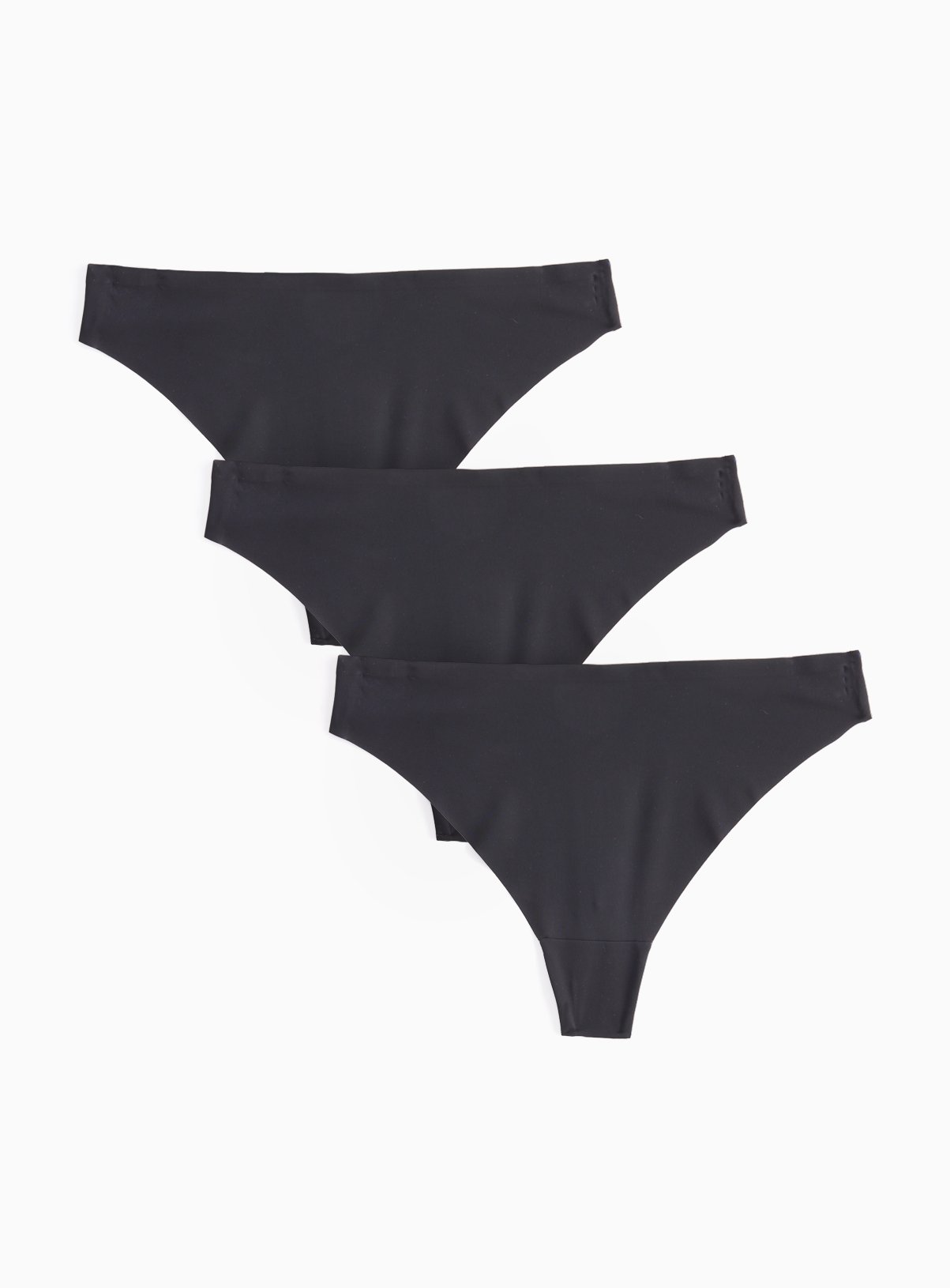 Black Bonded No VPL Thong 3 Pack 