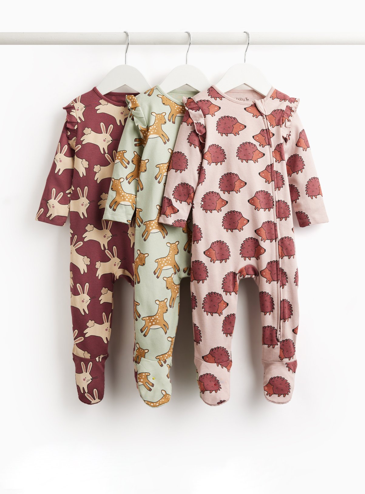 Blue & Red Animal Print Sleepsuits 3-Pack 