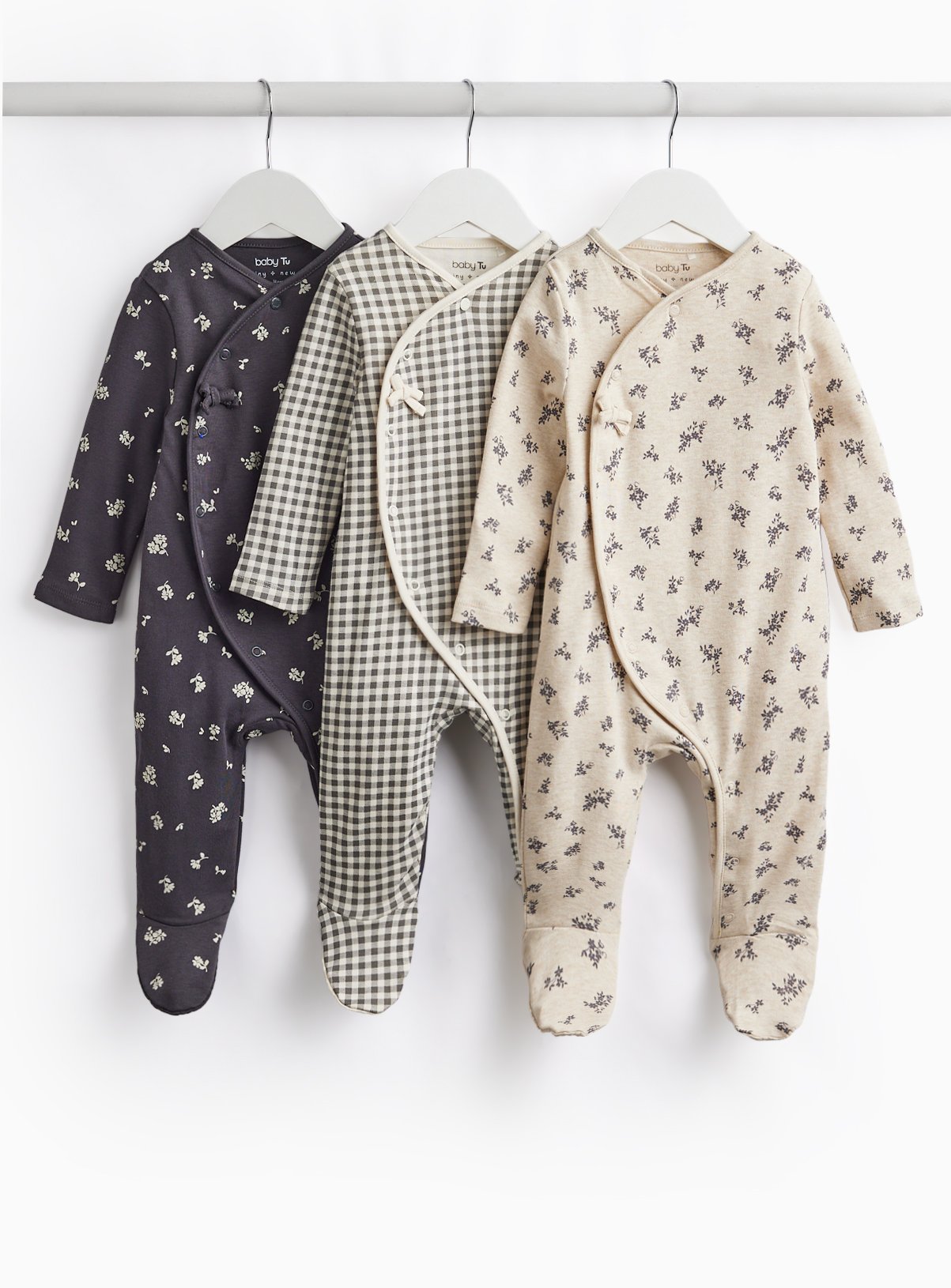 Floral Wrap Sleepsuits 3 Pack 