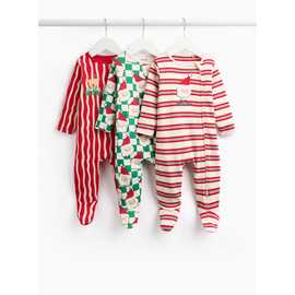 Christmas Nice List Sleepsuits 3-Pack