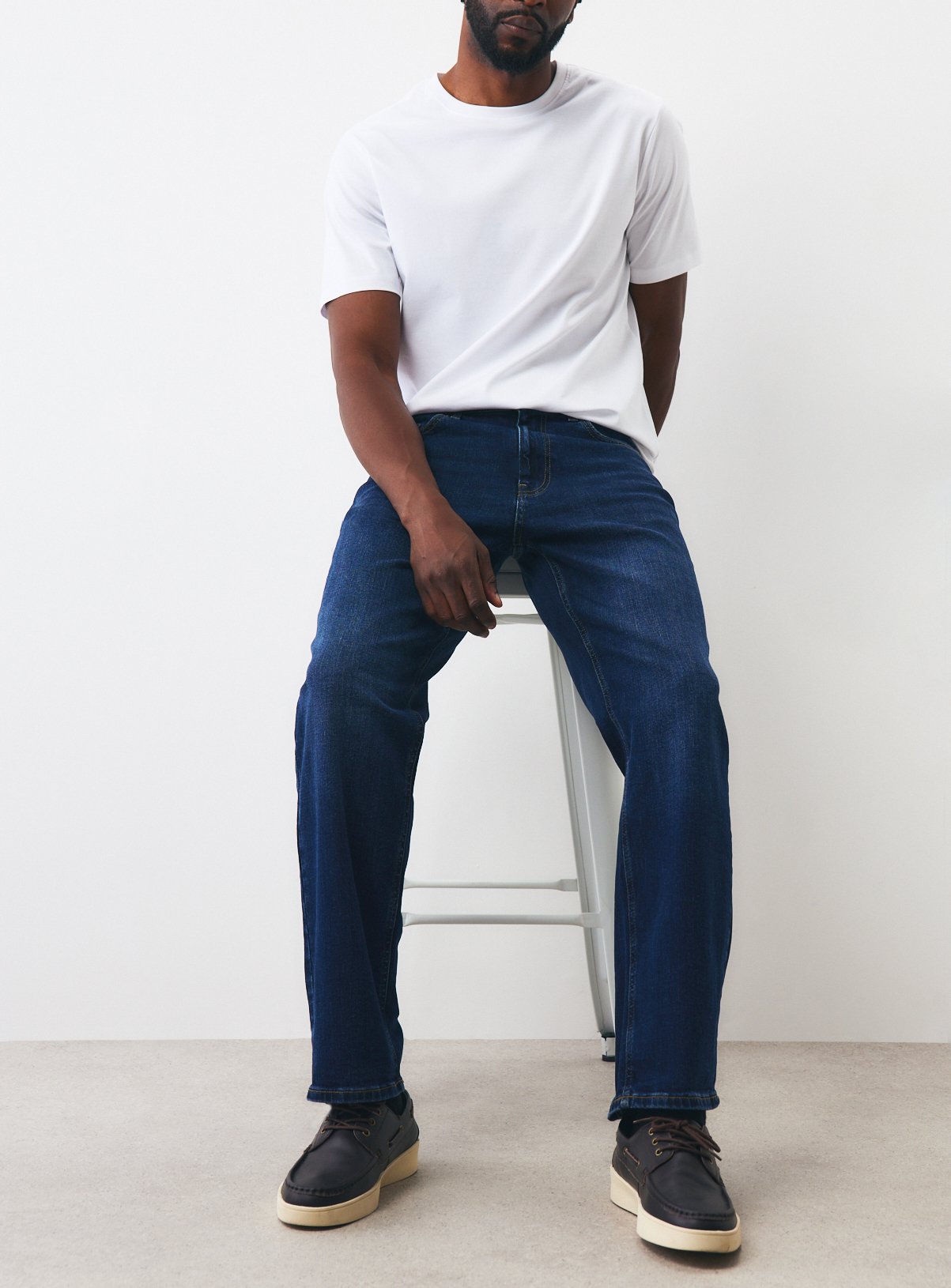 Dark Denim Straight Leg Jeans 