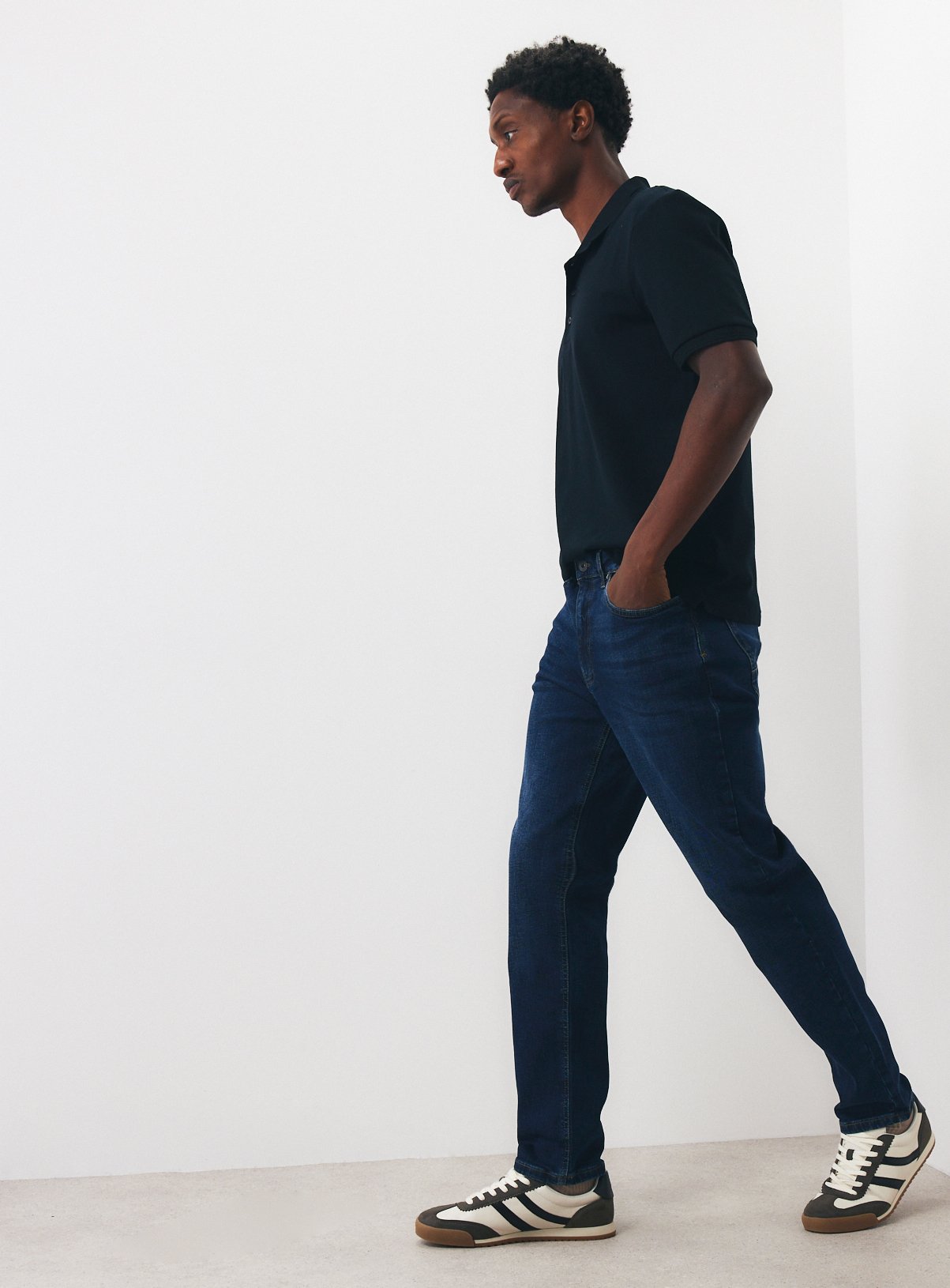 Mid Slim Dark Denim Jeans 