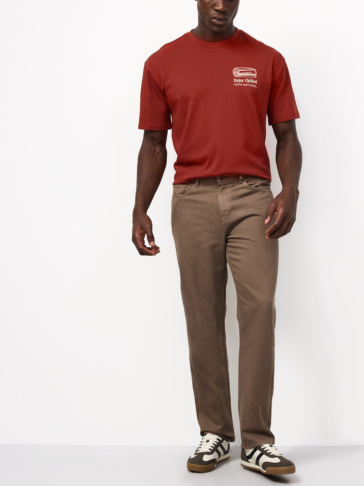 Brown Straight Leg Jeans 