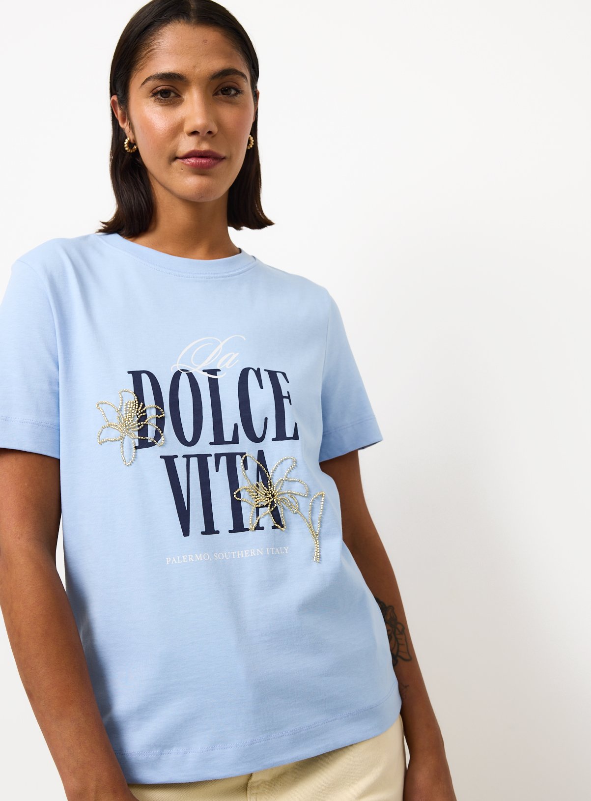 Blue Dolce Vita Graphic Regular Fit T-Shirt 