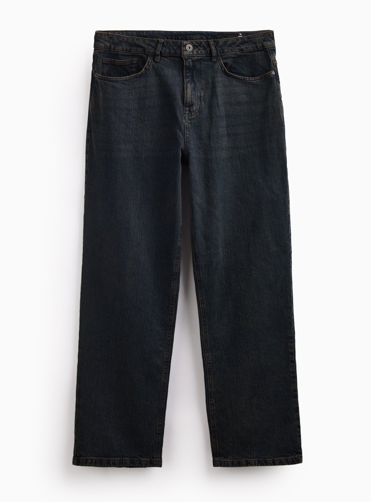 Dark Denim Tint Relaxed Straight Jeans 