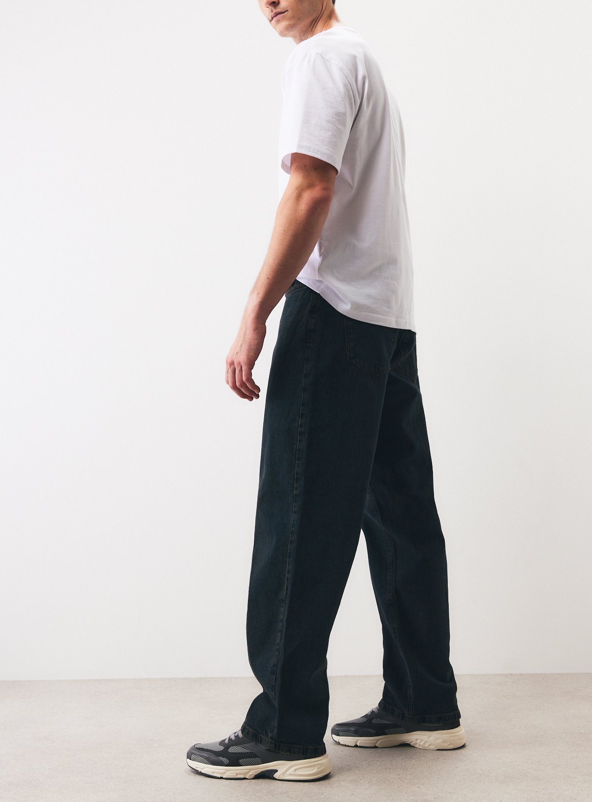 Dark Denim Tint Relaxed Straight Jeans 