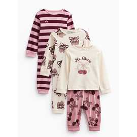 Cherries Ribbed Grow with Me Pyjamas 3 Pack