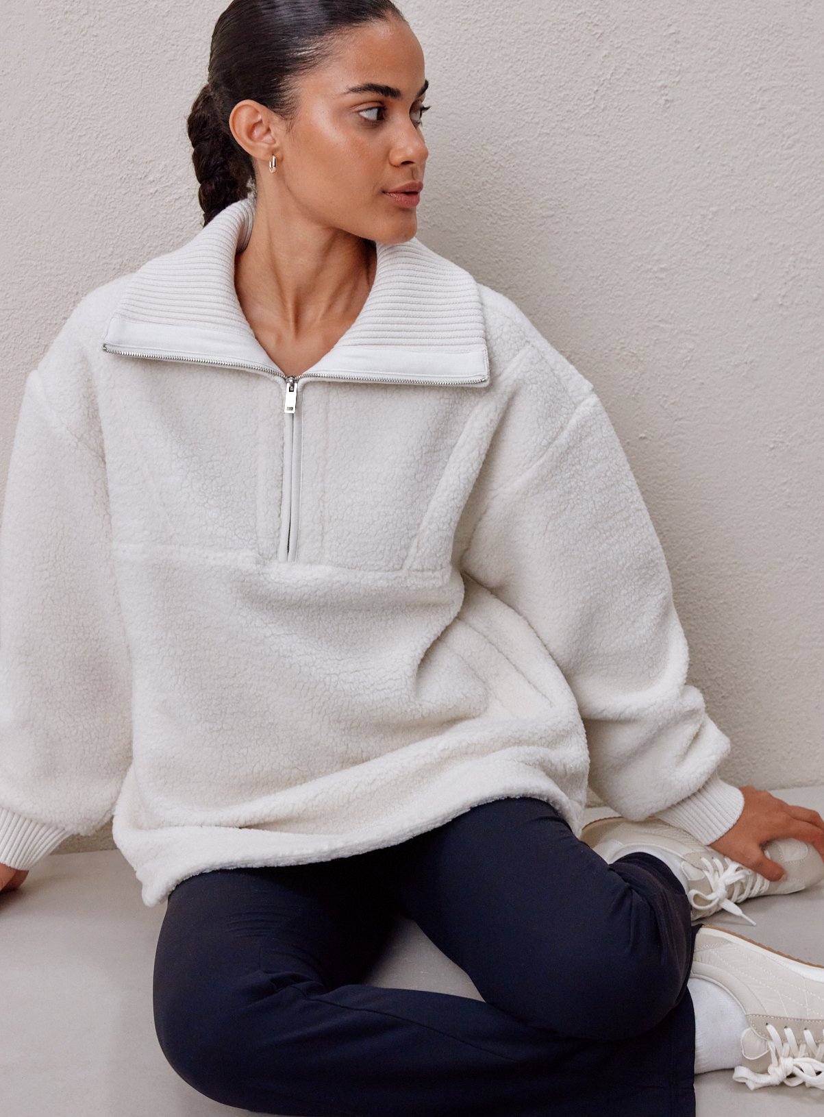 REAKTIV Borg Half Zip Sherpa Pullover Jacket 