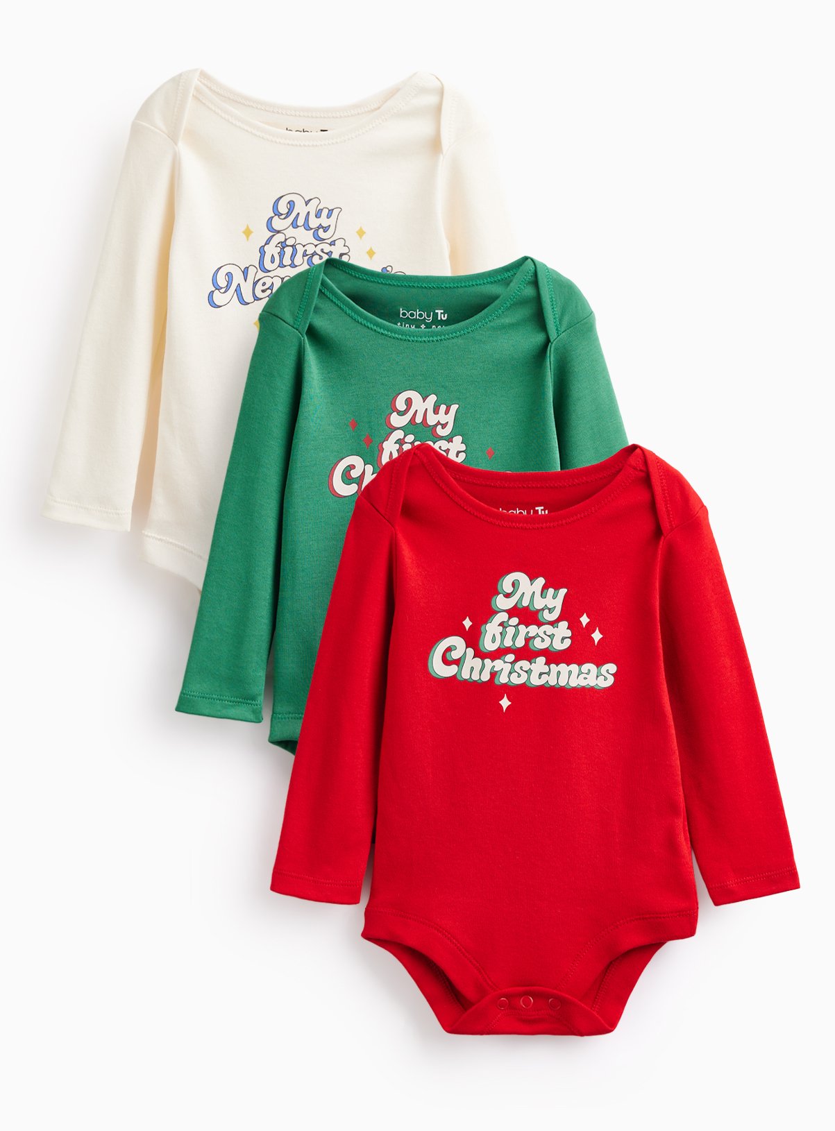 My First Christmas Bodysuits 3-Pack 