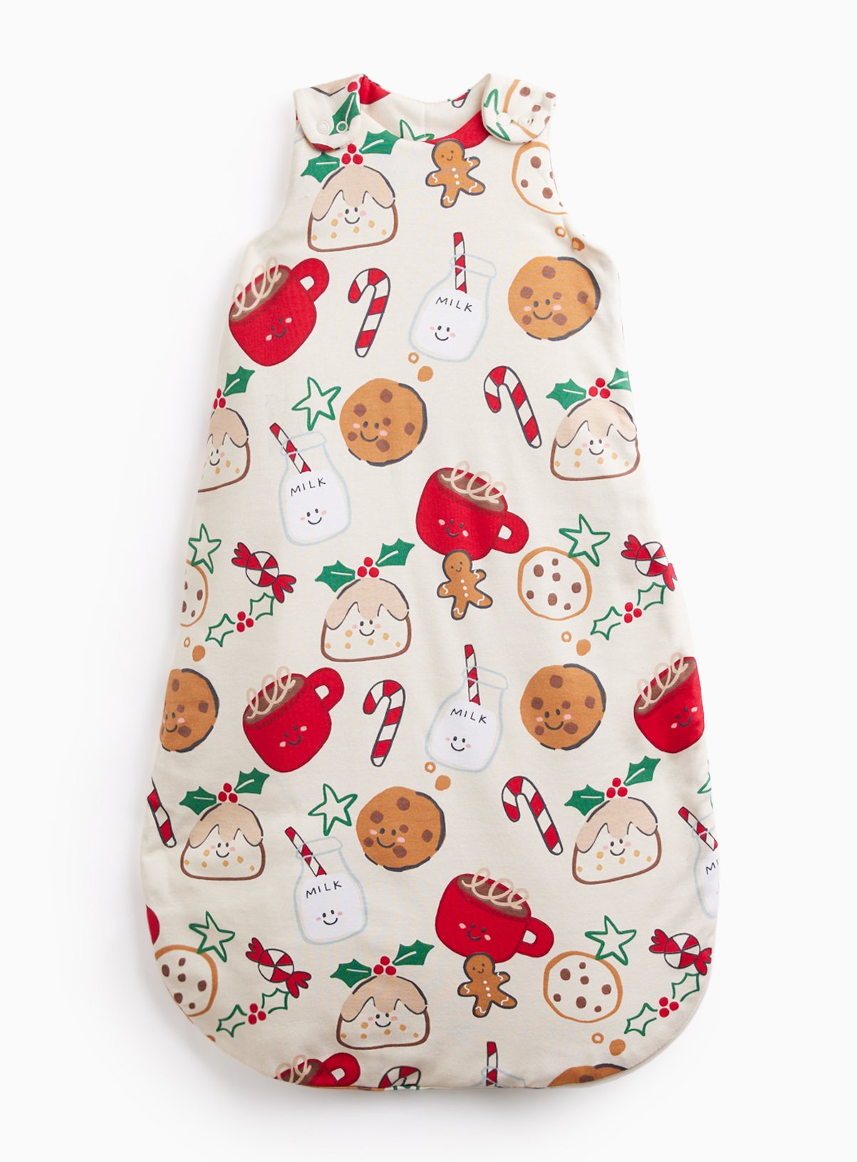 Cream Christmas Treats Print 2.5 Tog Sleeping Bag 