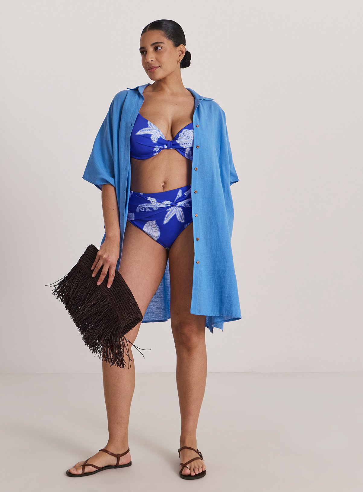 SIMPLY BE Button Up Beach Shirt 