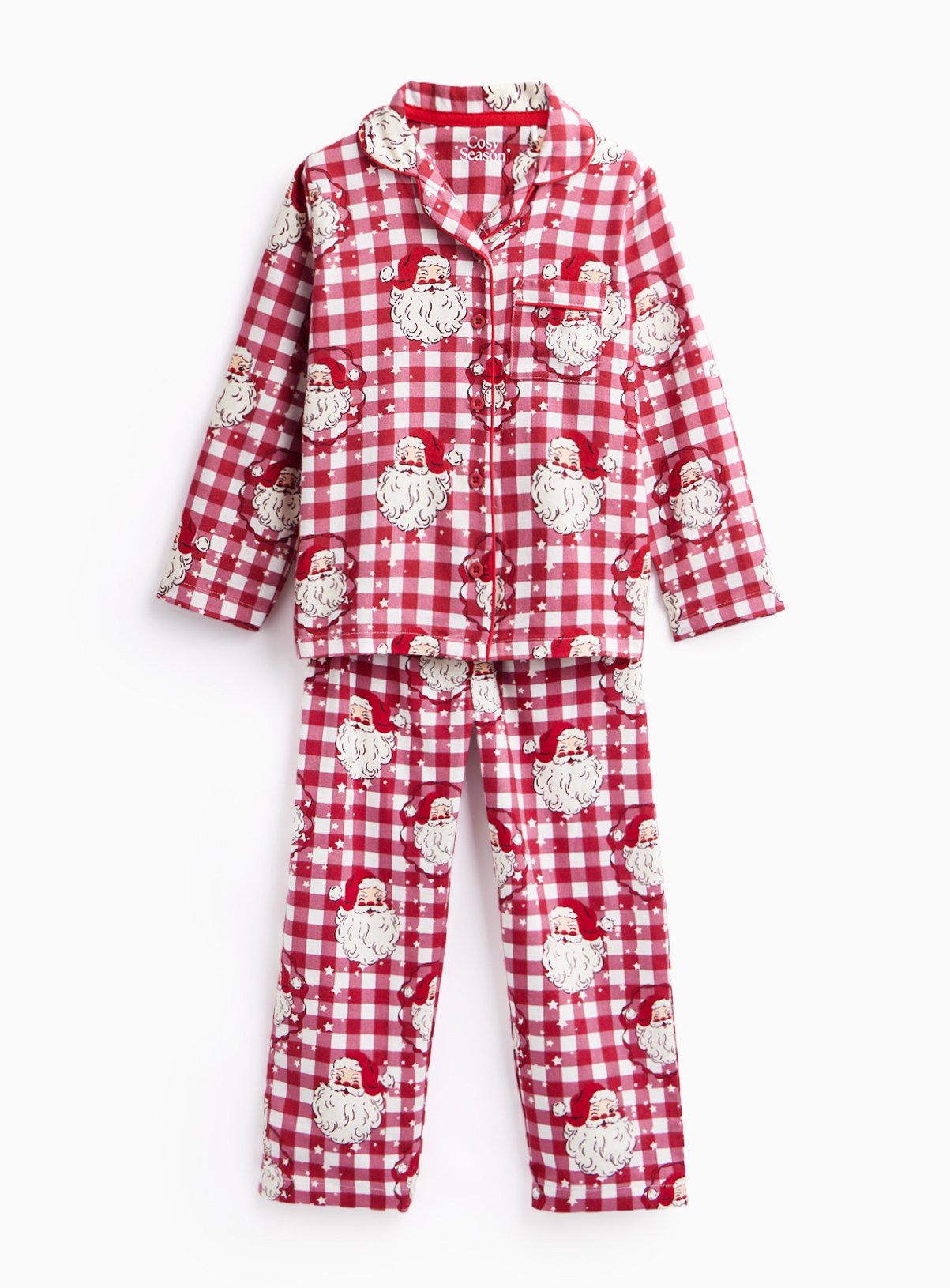 Red Check Santa Claus Pyjama Set 