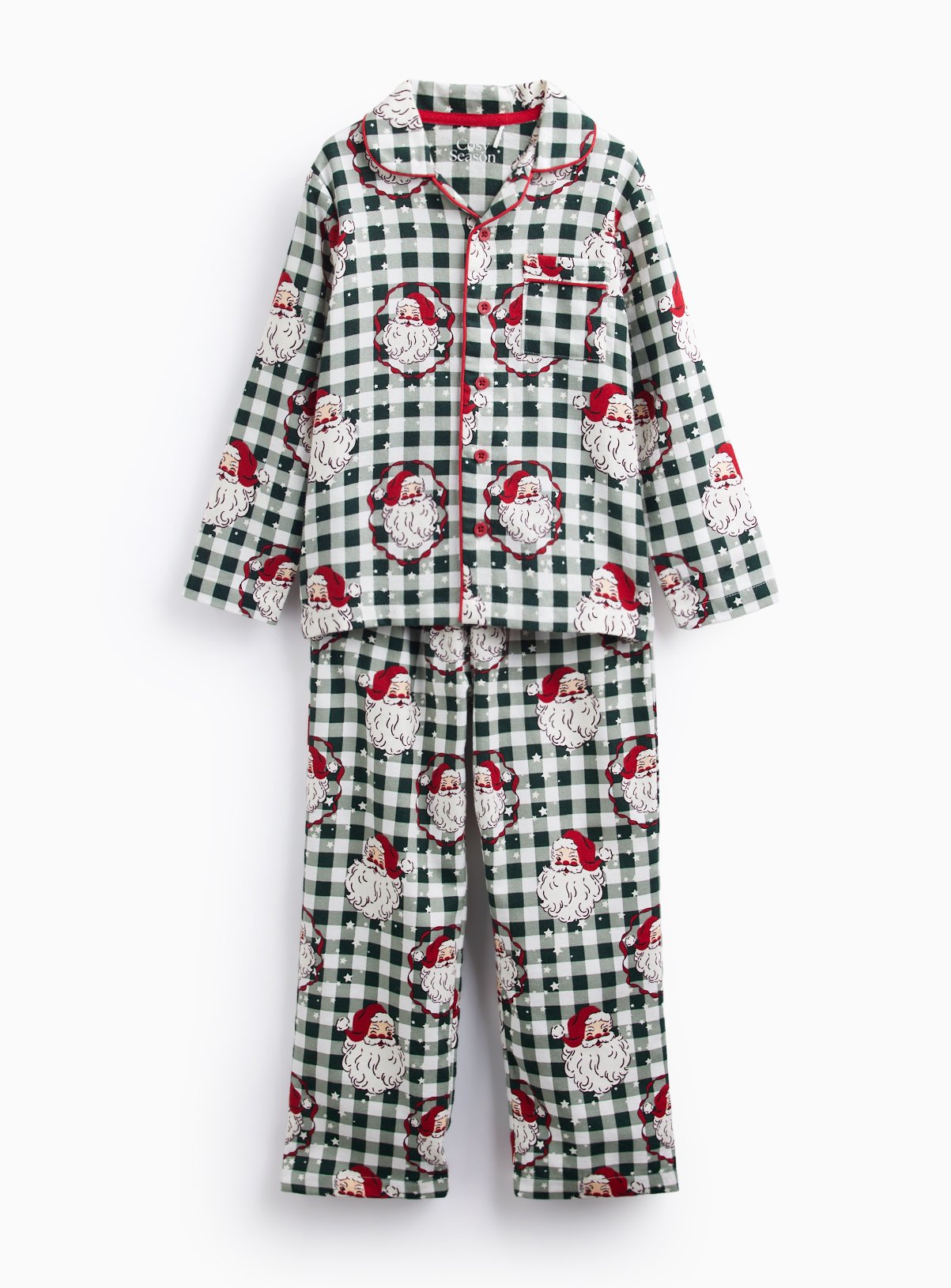 Family Matching Santa Check 2-Piece Christmas Pyjama Set 