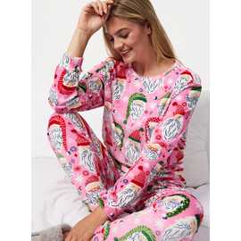 Family Matching Pink Santa Heads Pyjamas